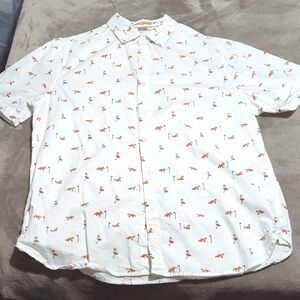 Foxes Golf Button Down Shirt, Denim & Flower Ricky Singh